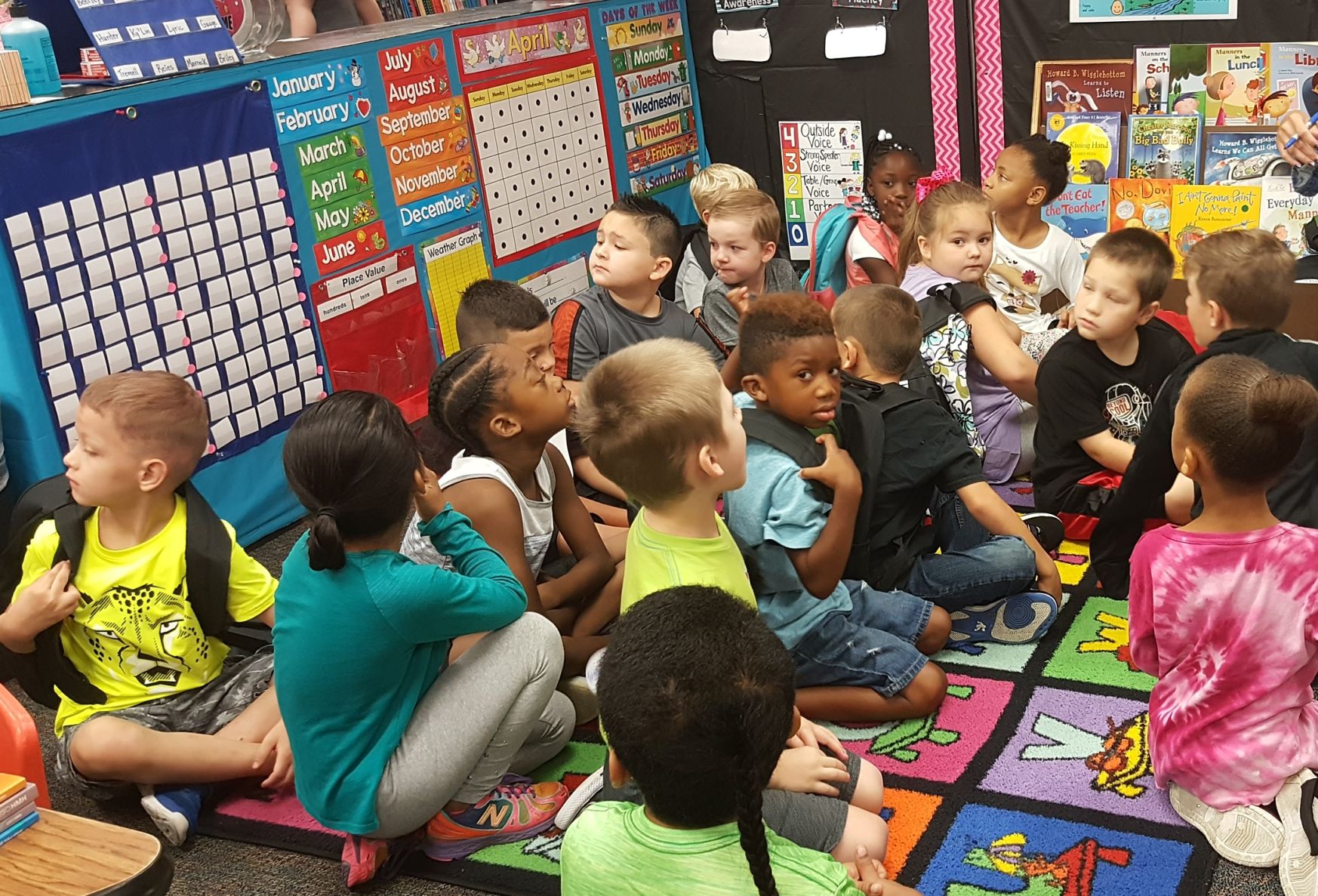 School kids see classmate they know